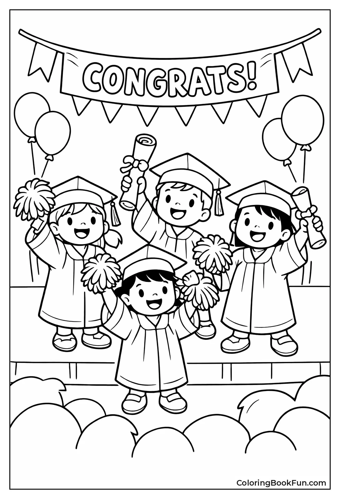 PreK Kids Wave Pompoms