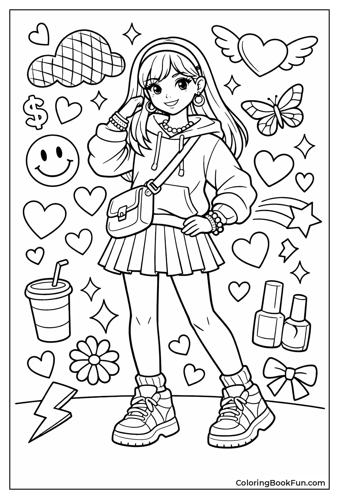 Girl in Pleated Skirt