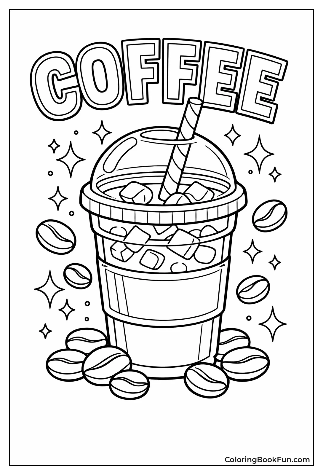 Iced Coffee with Straw