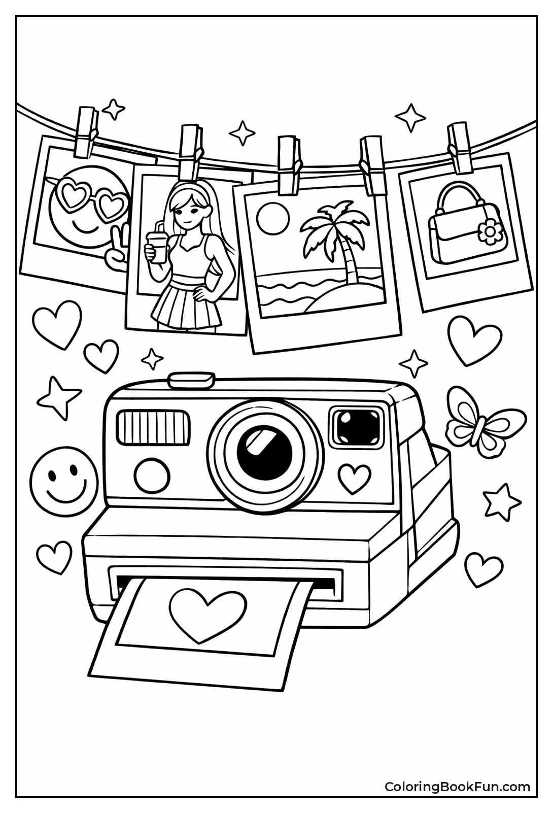 Polaroid Photos on String