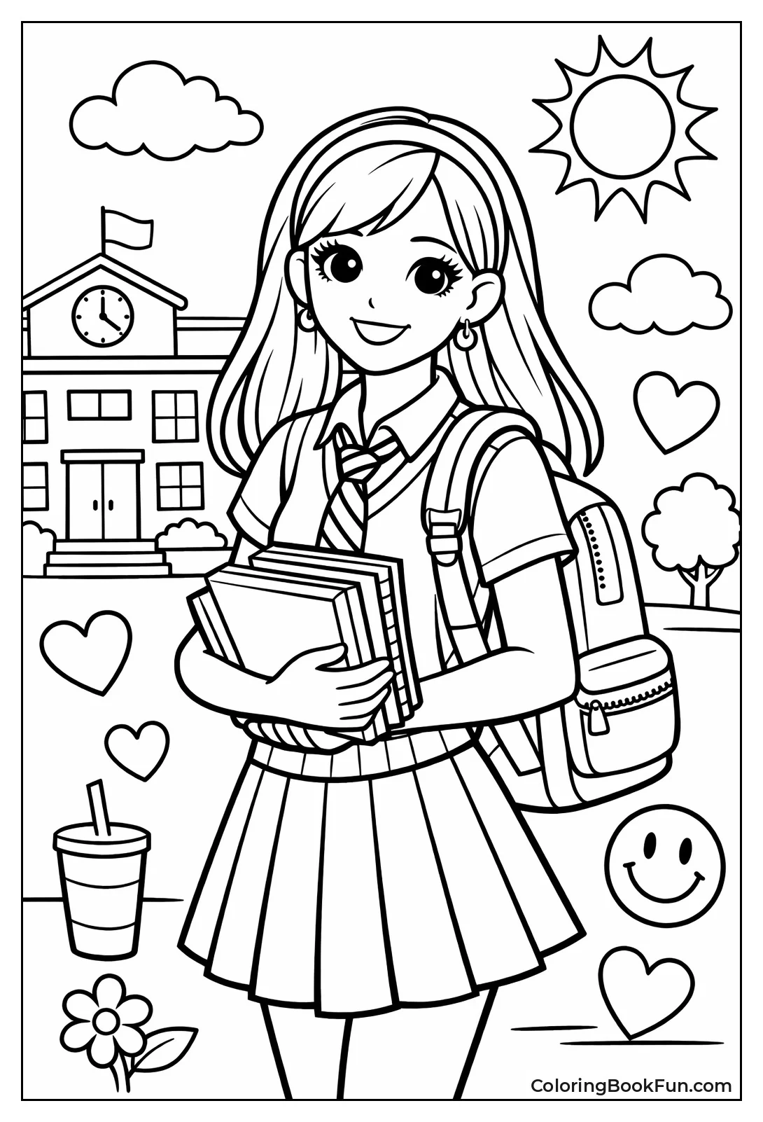 Girl in School Outfit