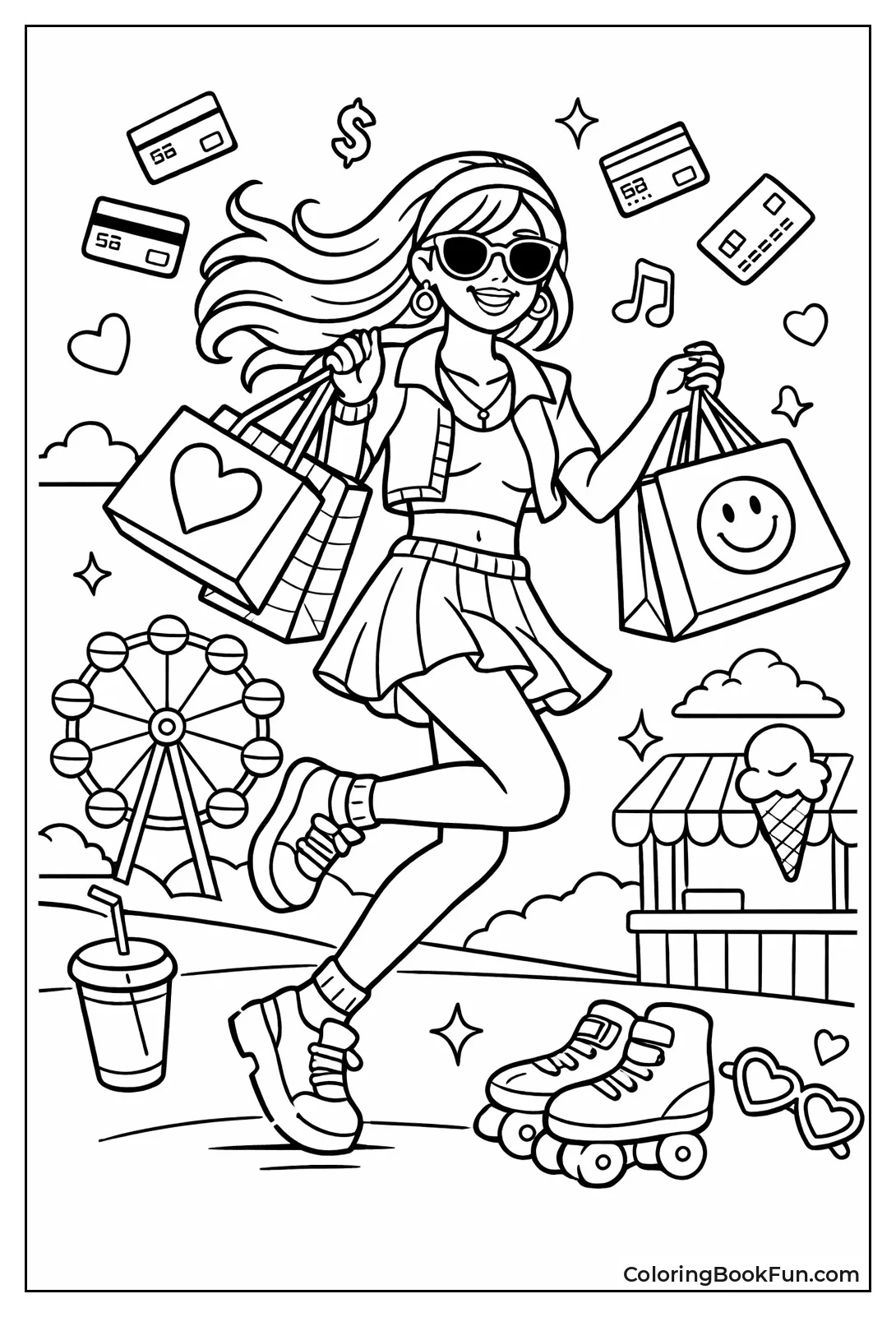 Girl with Shopping Bags