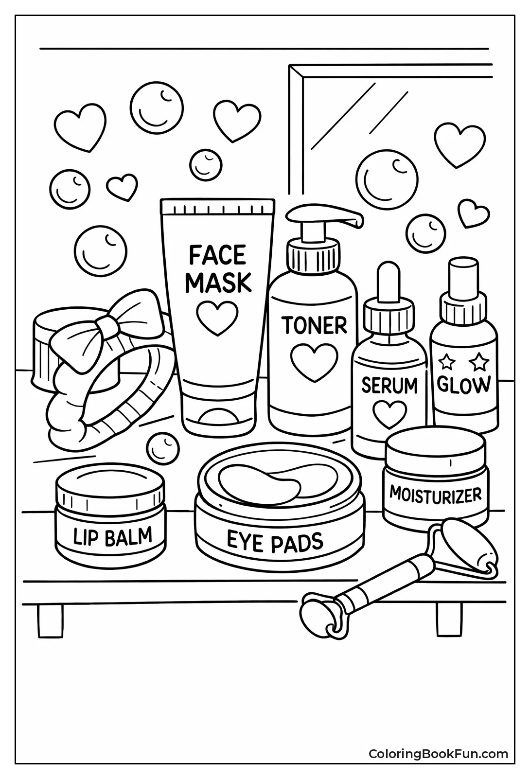 Skincare Bottles Shelf