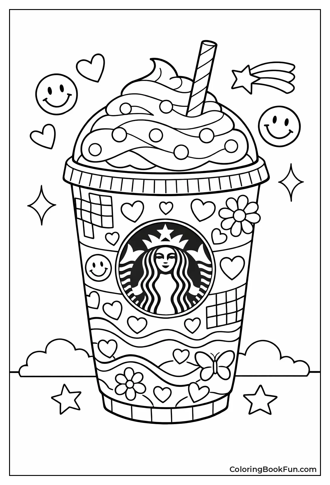 Starbucks Cup with Hearts