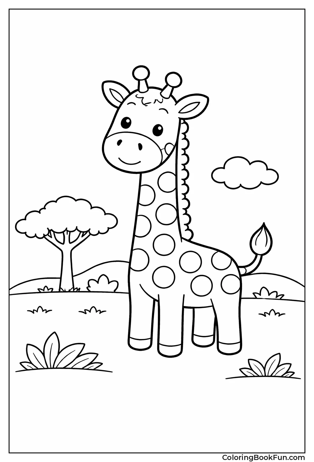 Easy Preschool Giraffe Outline