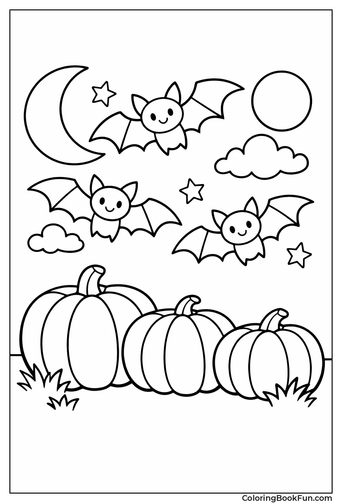 Large Bat Flying over Moon