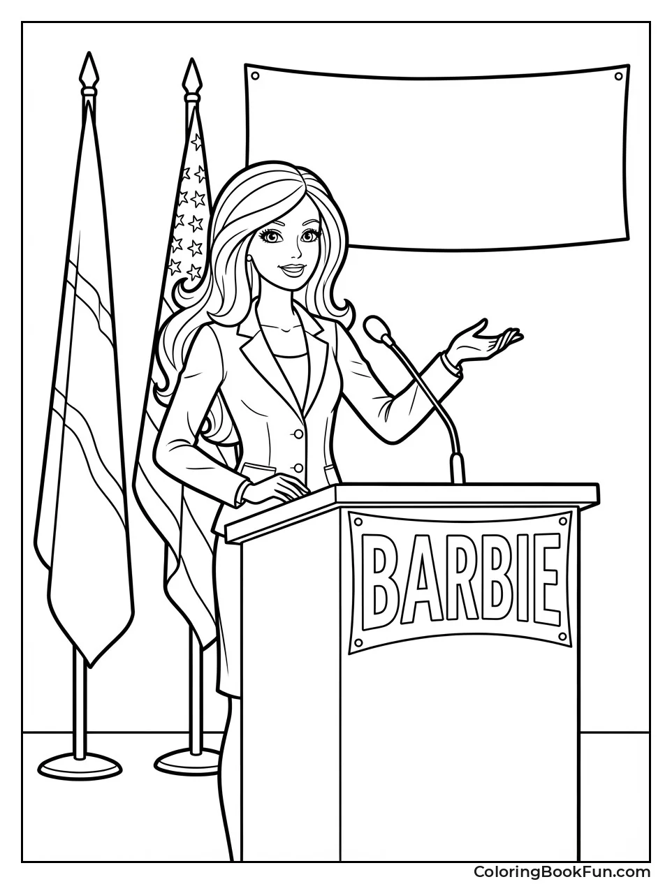 President Barbie Gives Speech
