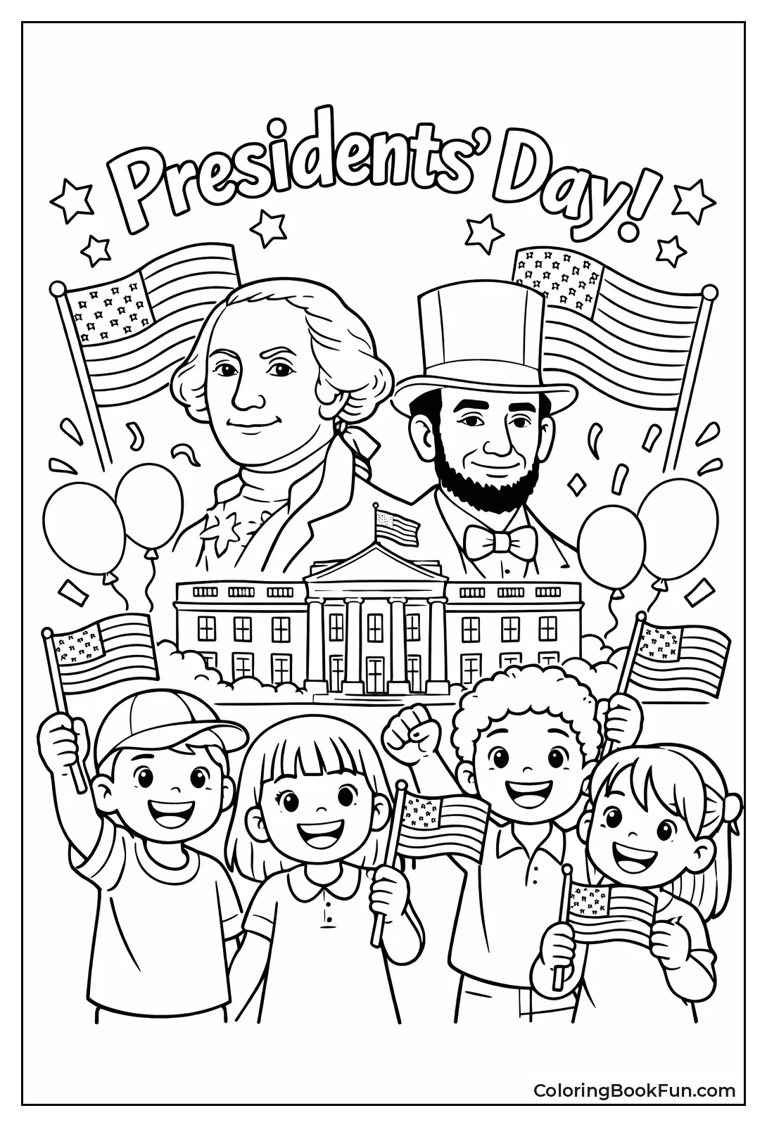 Children Waving Small Flags