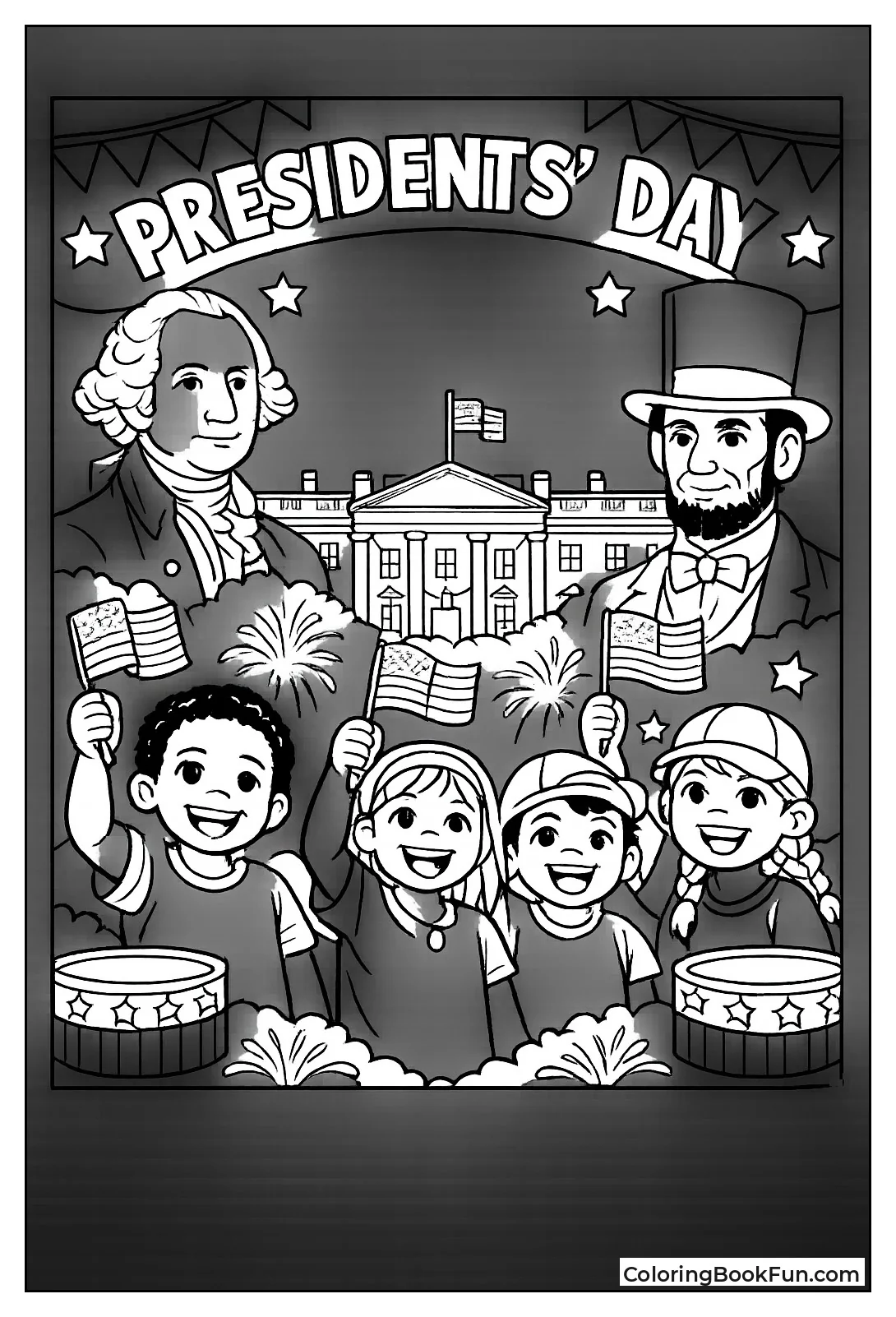 Children Waving Small Flags