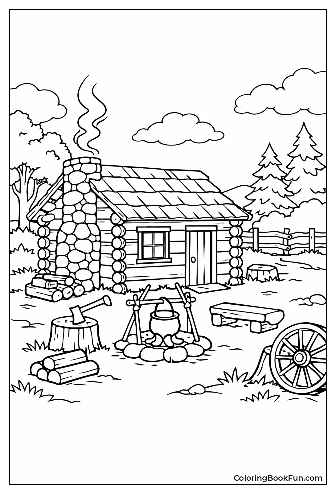 Lincoln Log Cabin Woods