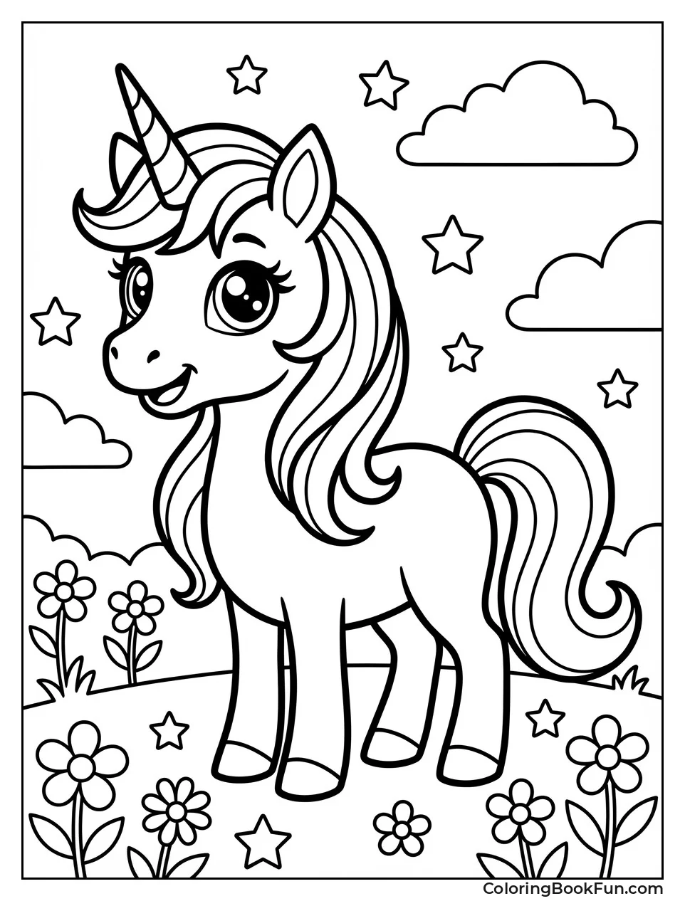 Pretty Unicorn with Sparkling Eyes