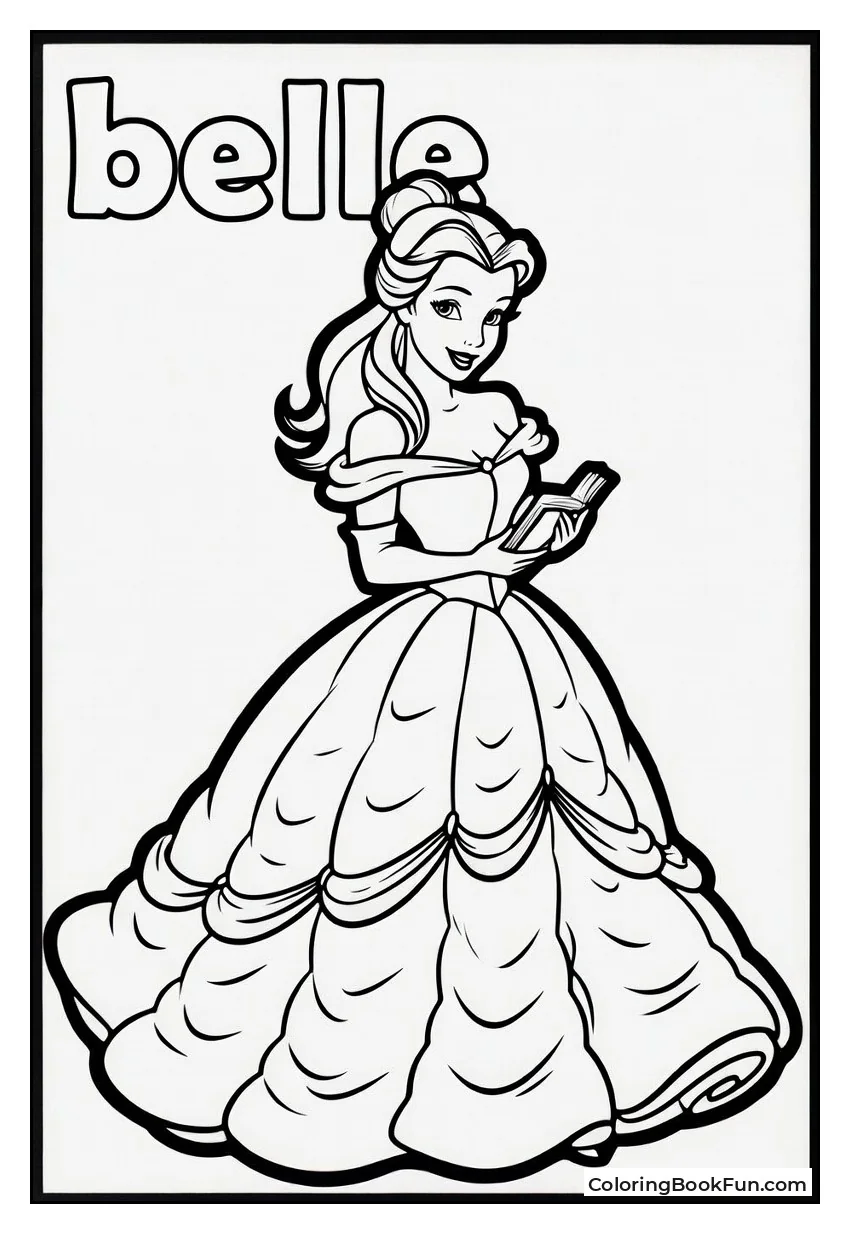 Princess Belle Holds Book