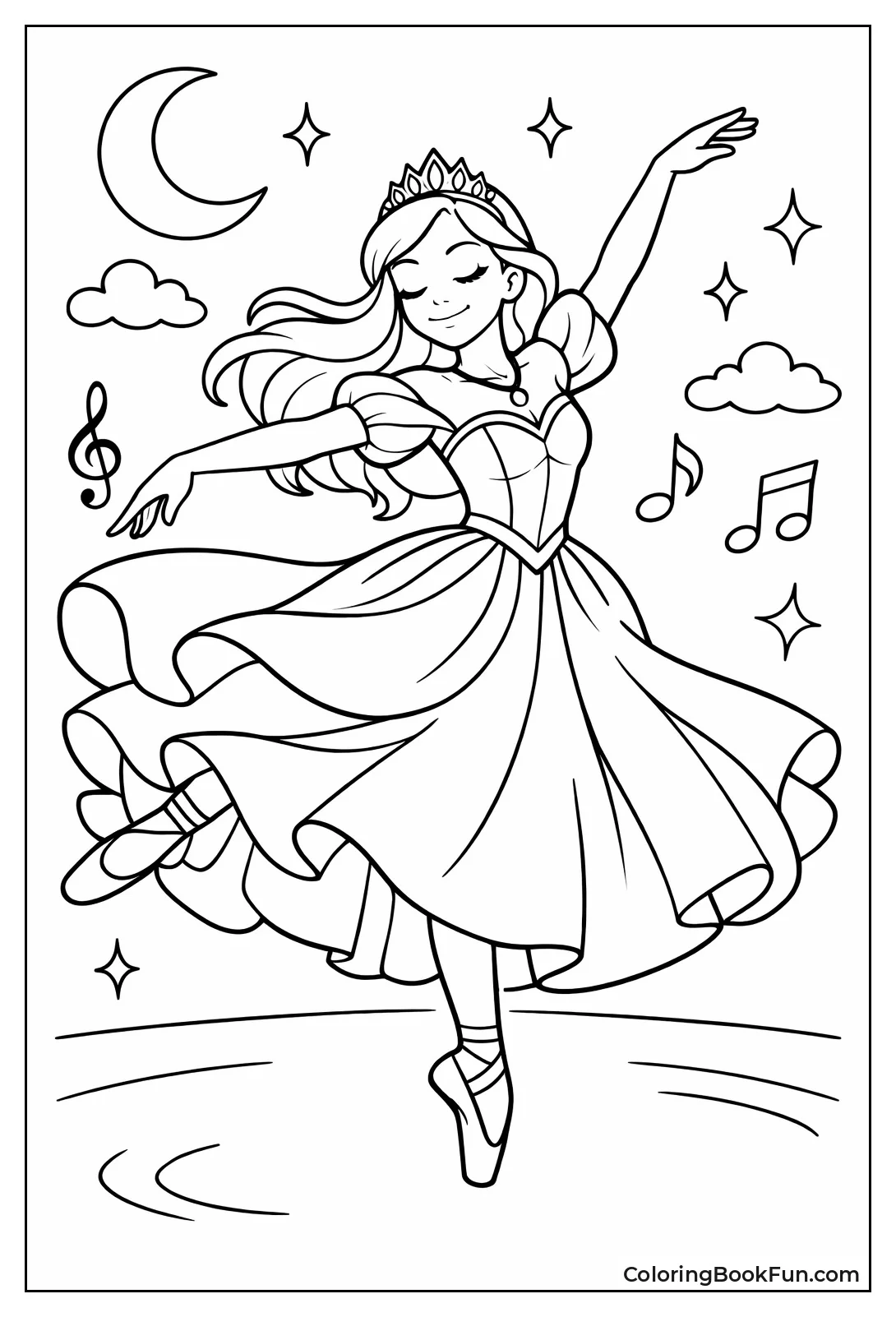 Princess Dances in Flowing Gown