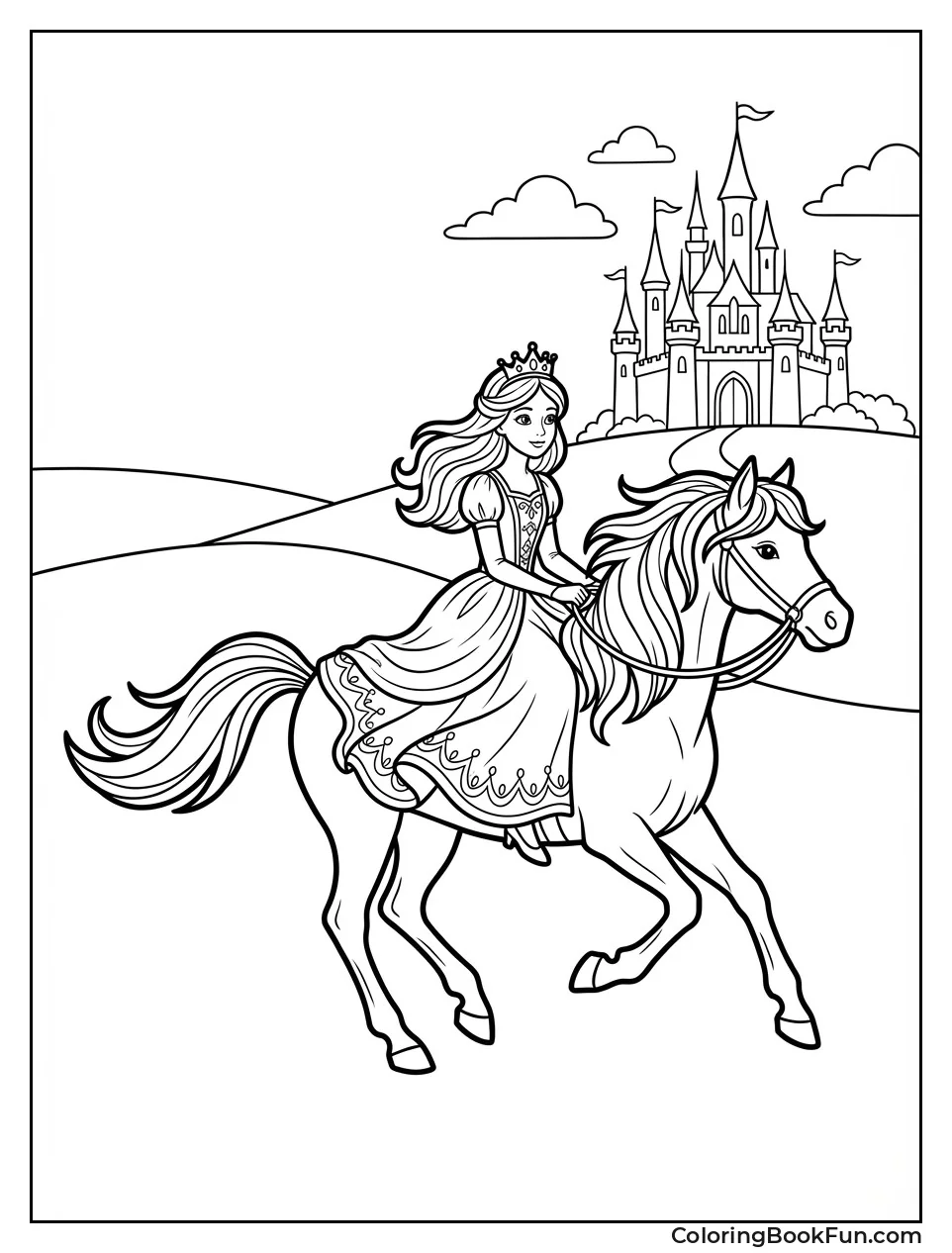 Princess Riding toward Castle