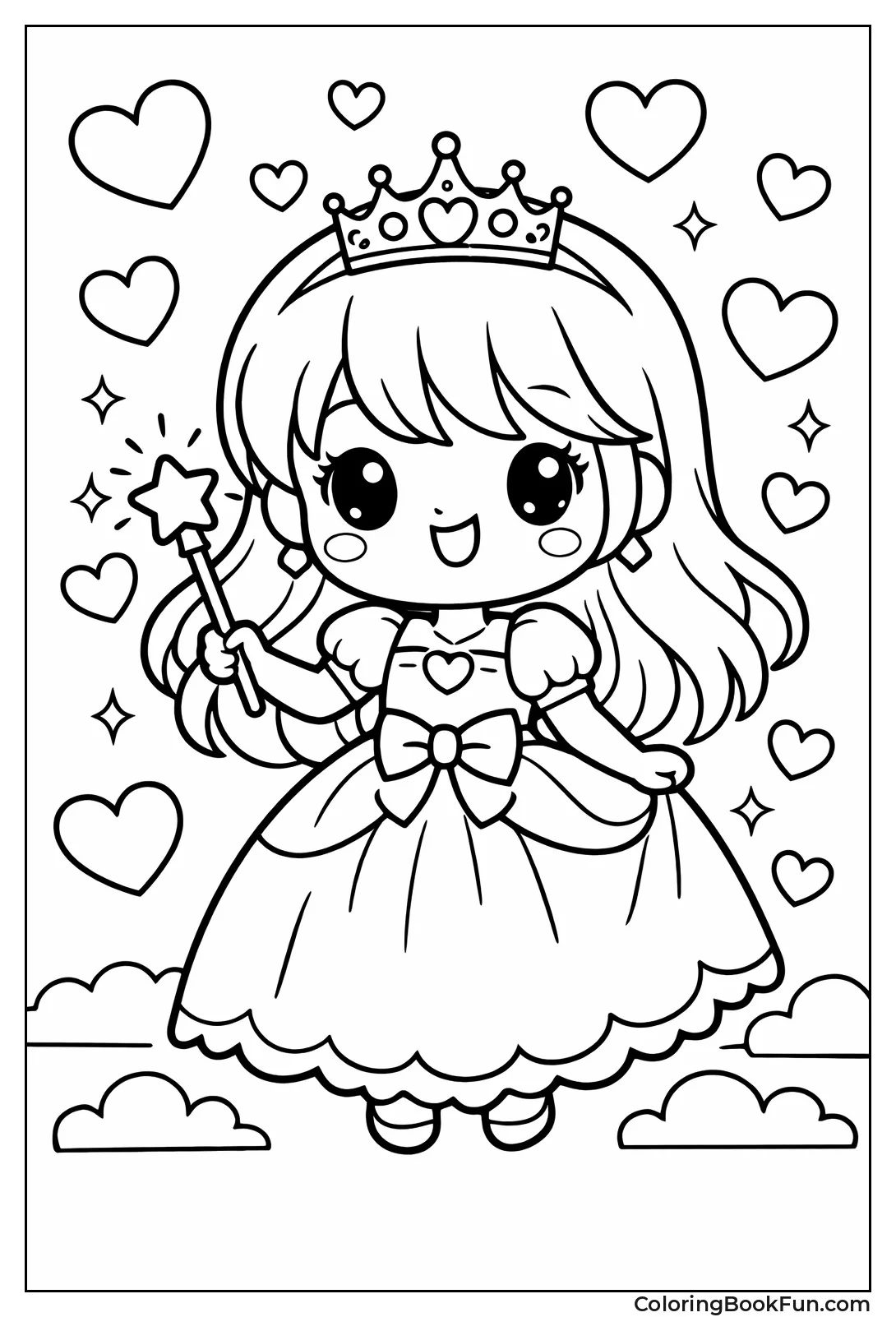 Princess with Tiara Wand