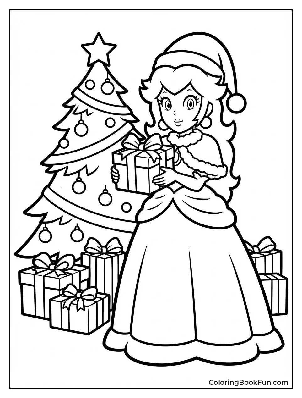 Christmas Peach with Gifts