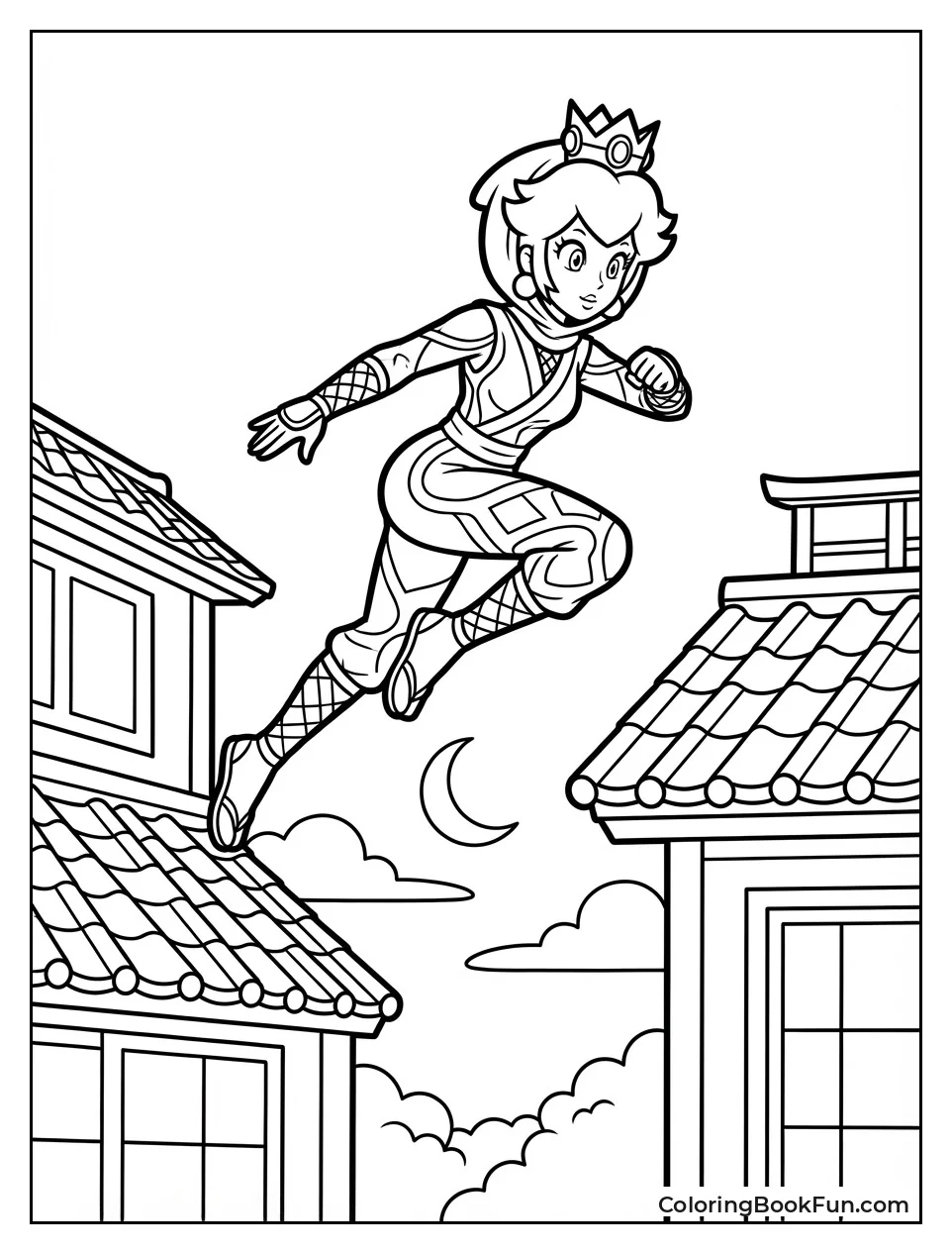 Ninja Peach Jumps Roofs