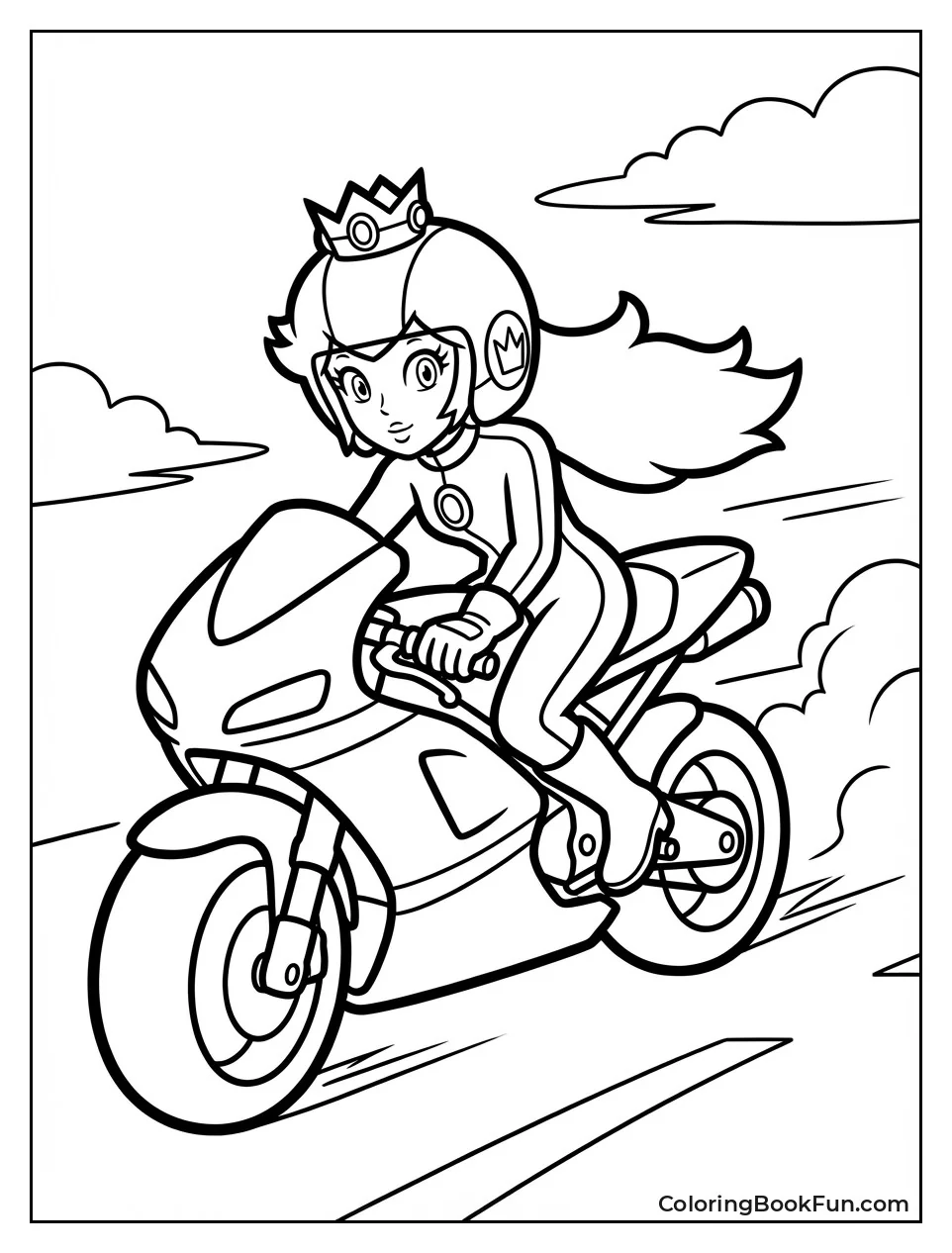 Peach Rides Fast Motorcycle