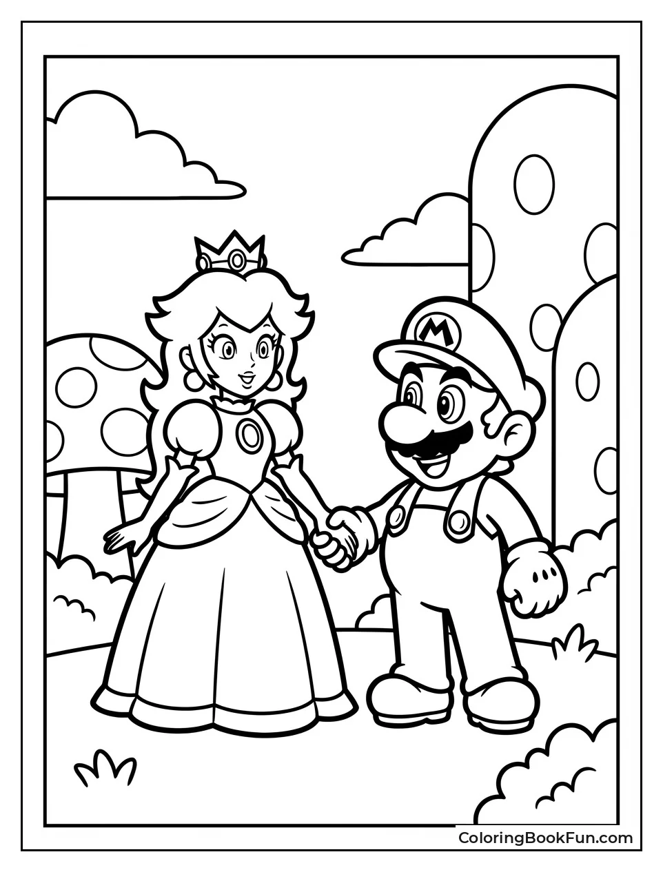 Peach Holds Mario Hand