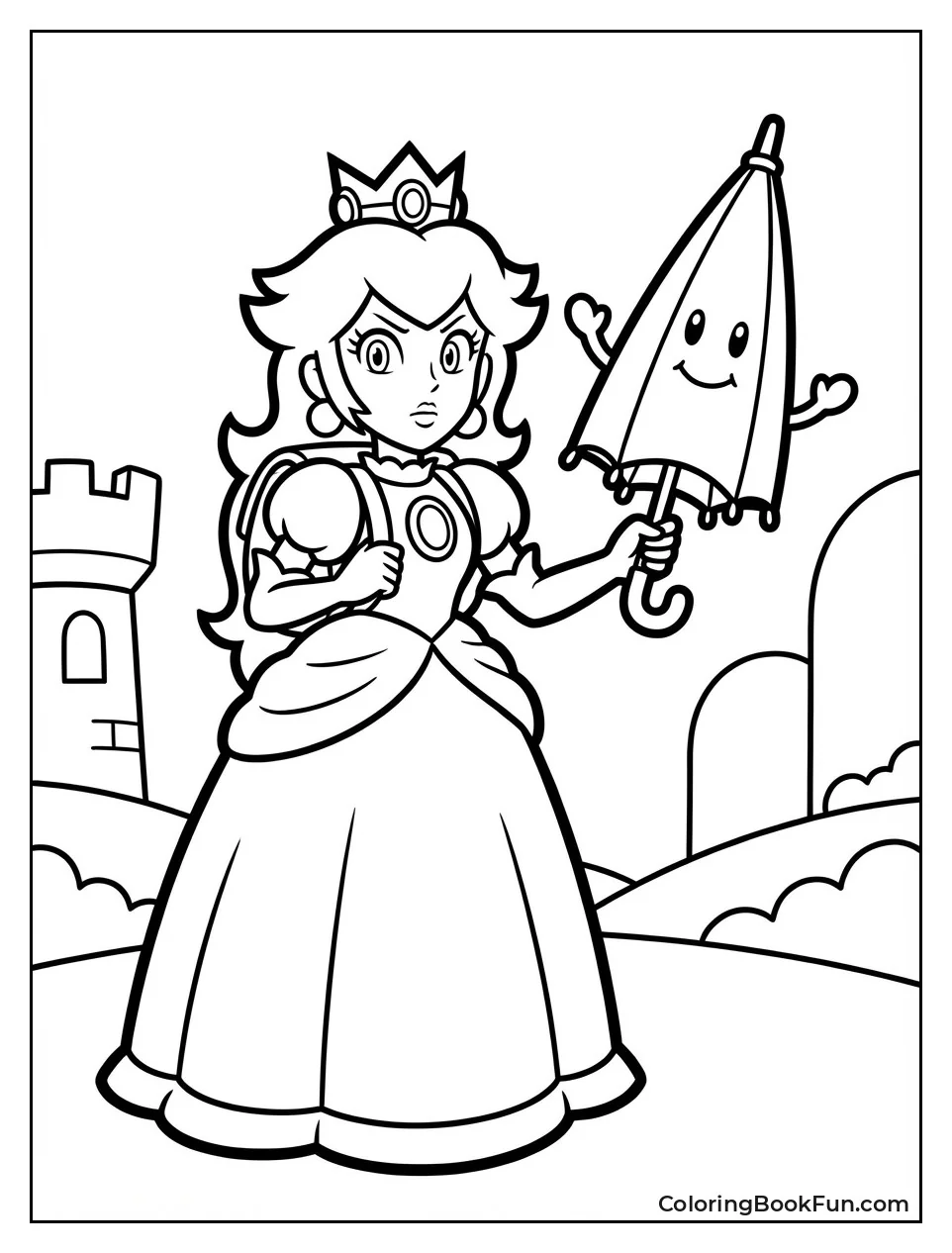 Peach Holds Perry Parasol