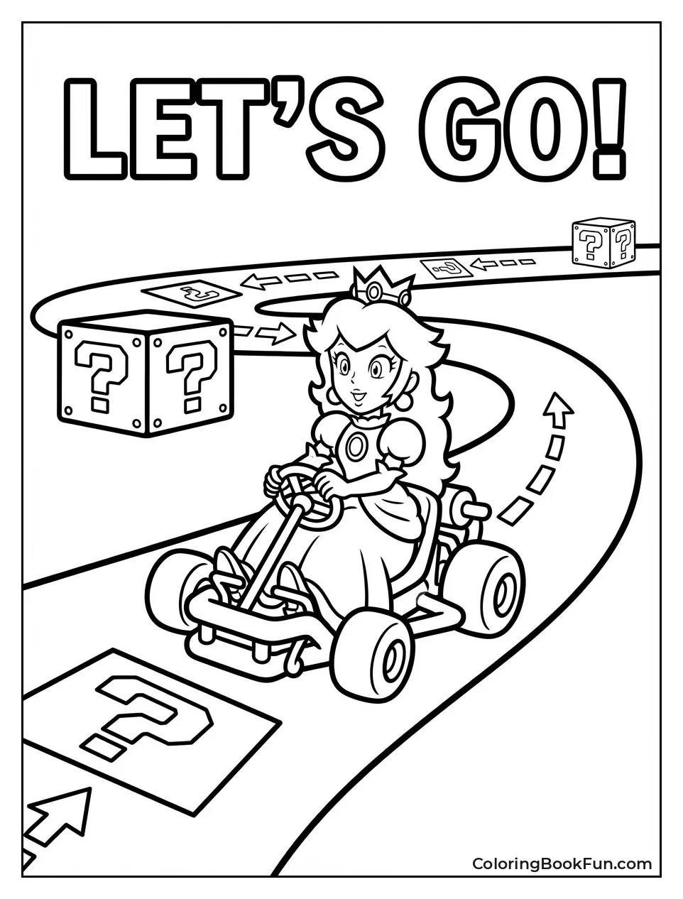 Peach Races Pink Kart