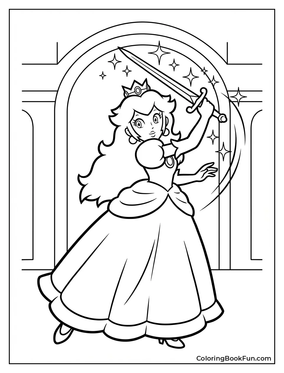 Swordfighter Peach Poses Boldly