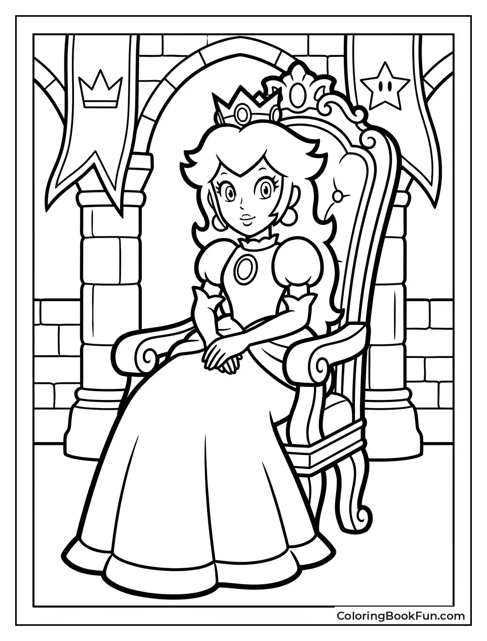Peach Sits on Throne