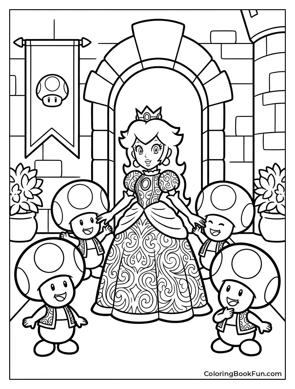 Peach with Bowing Toads