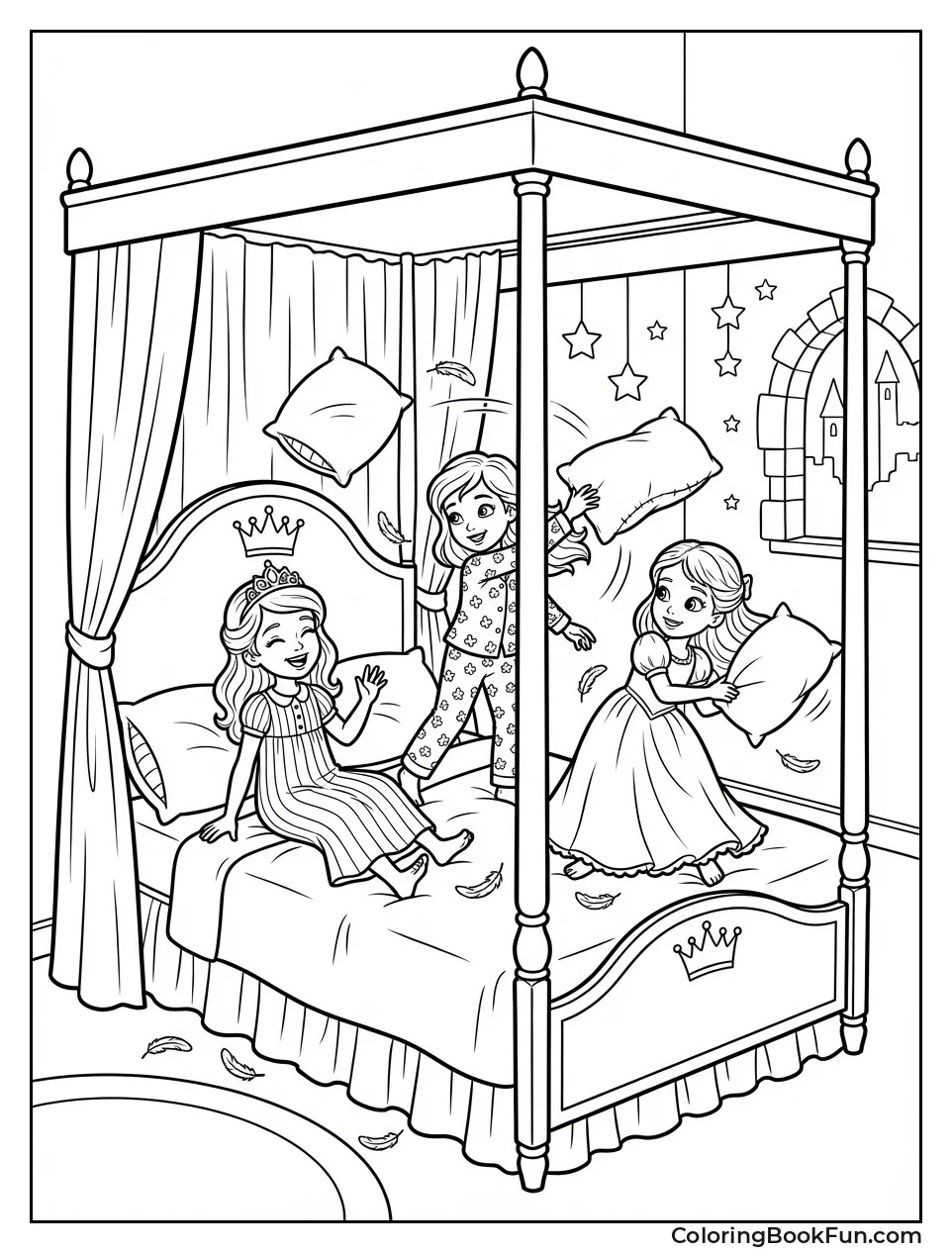 Princesses in Pillow Fight