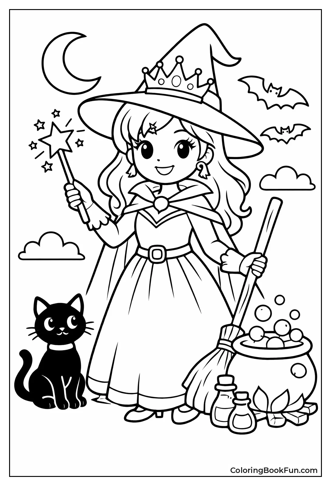 Princess Witch Holding Wand