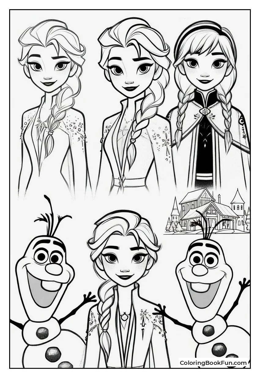 Frozen Scenes Ready to Color