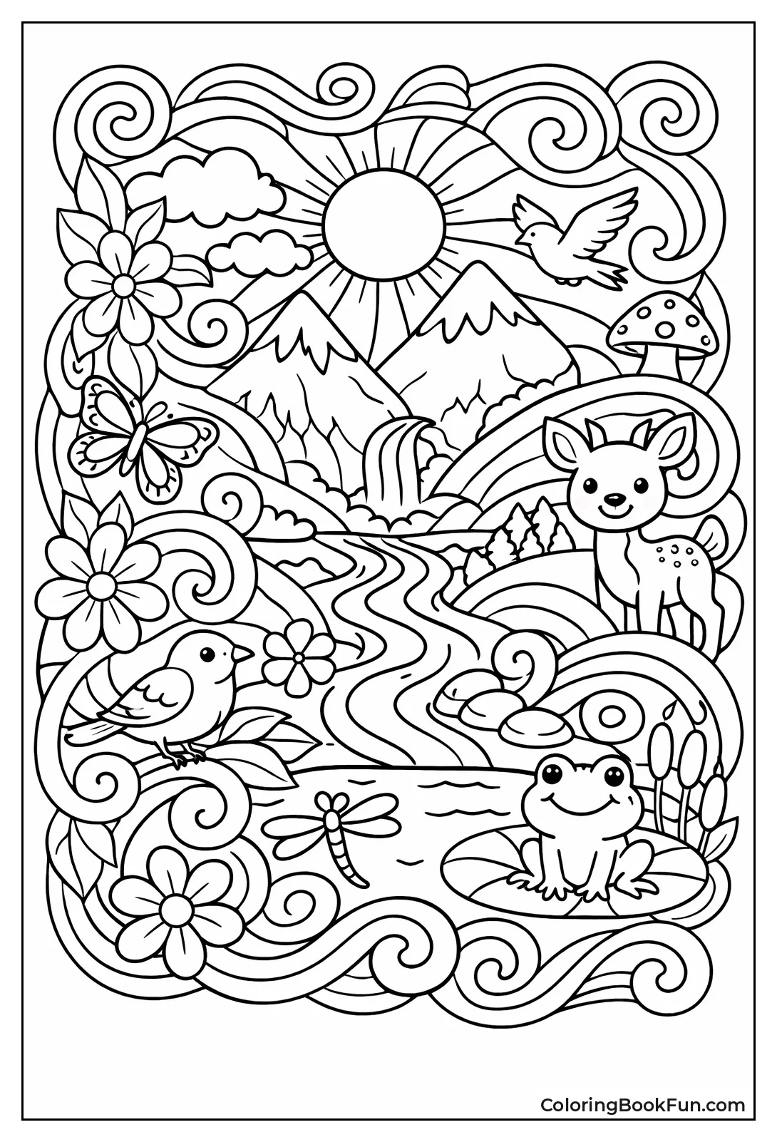 Vines Swirl in Bright Patterns