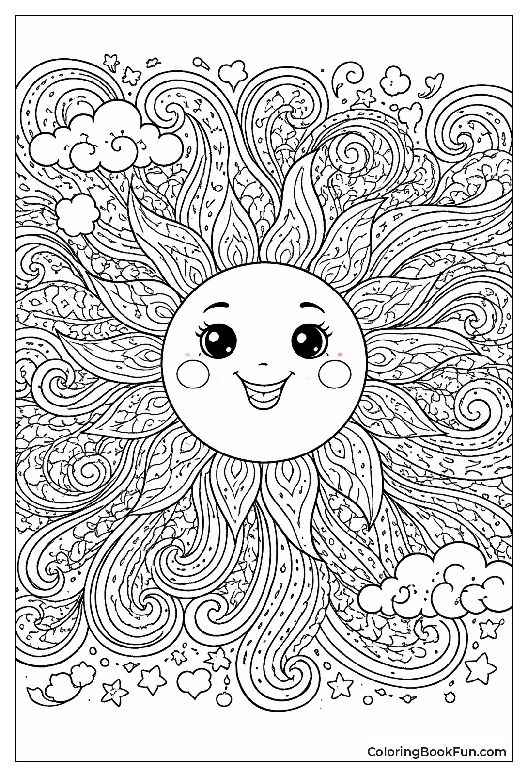 Psychedelic Swirling Sun Burst