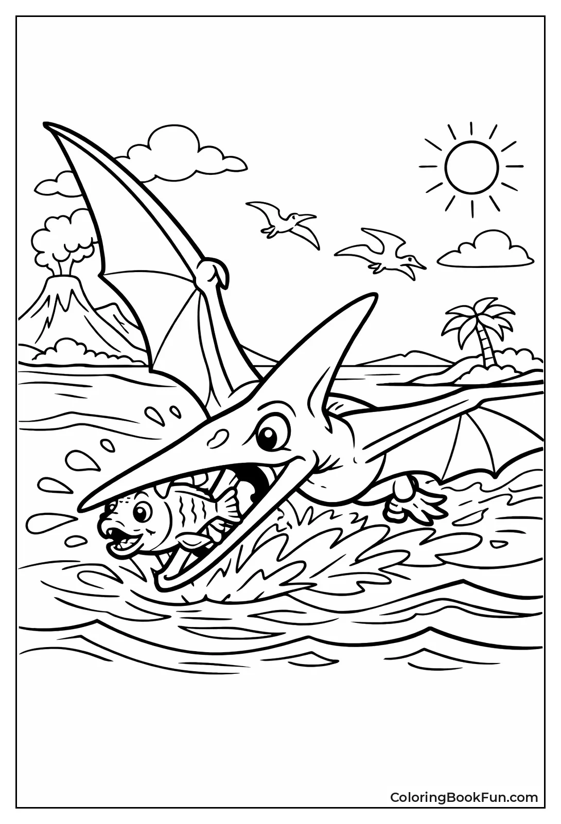 Pterodactyl Diving for Fish