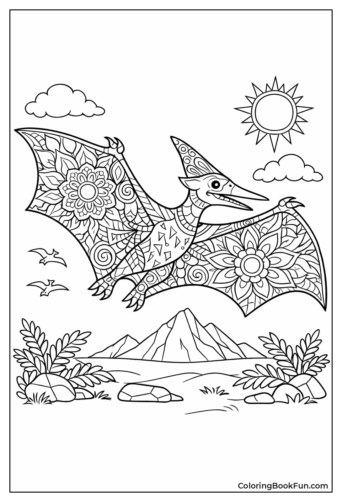 Pterodactyl Wings with Flowers