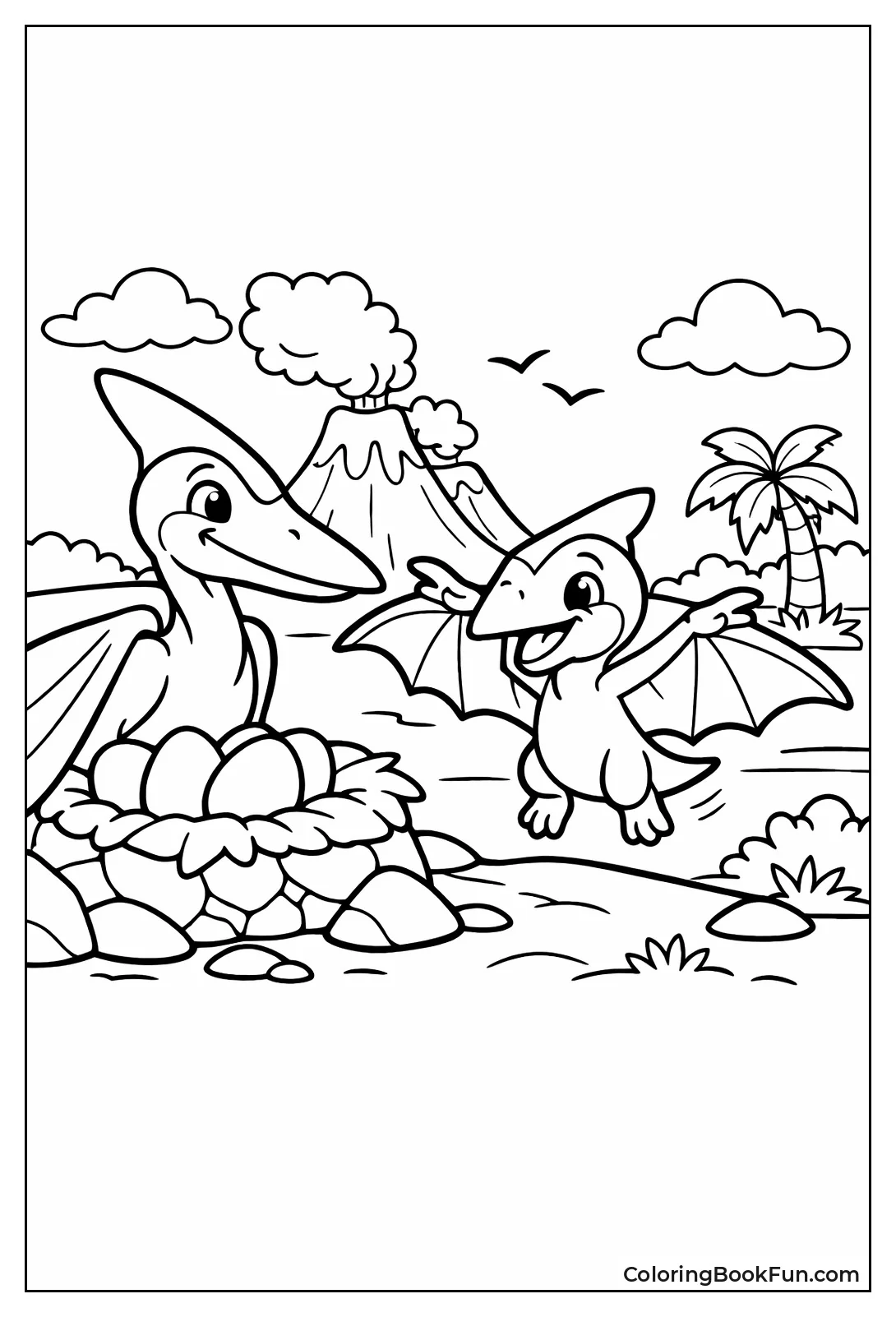 Juvenile Pterodactyl Learning to Fly