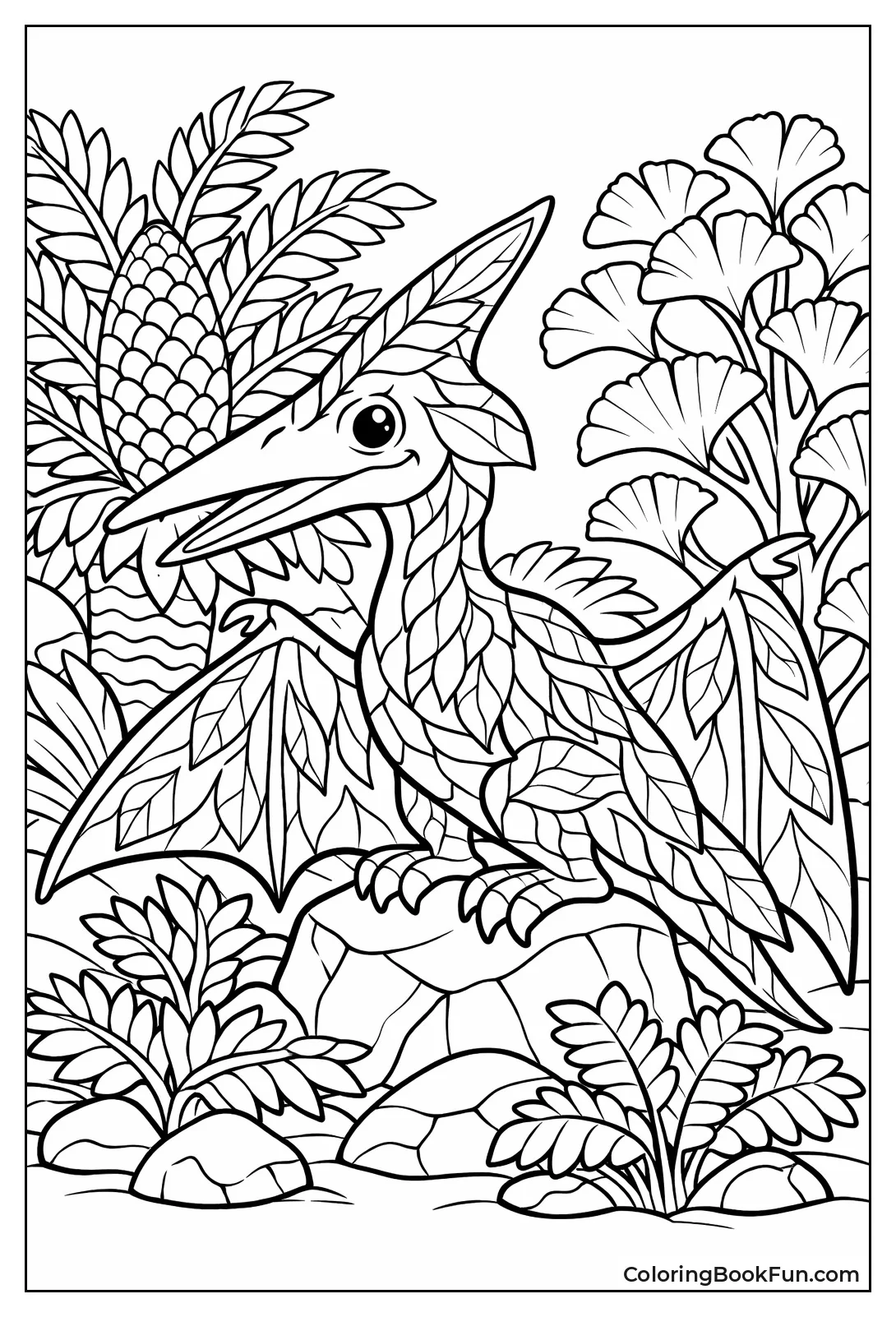 Camouflaged Pterodactyl in Forest