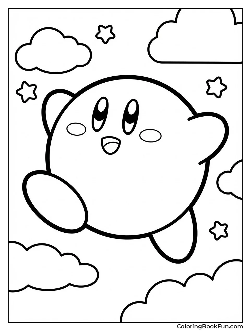 Puffy Kirby Floating Happily