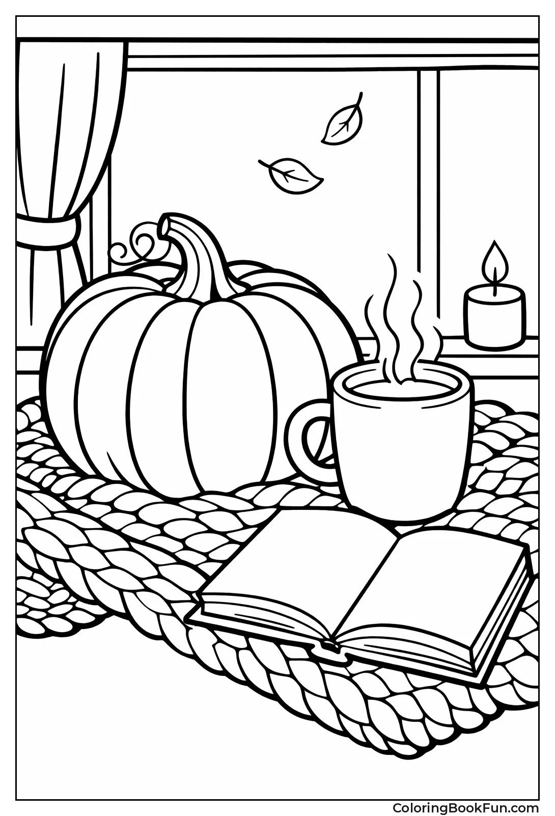 Pumpkin with Mug and Book