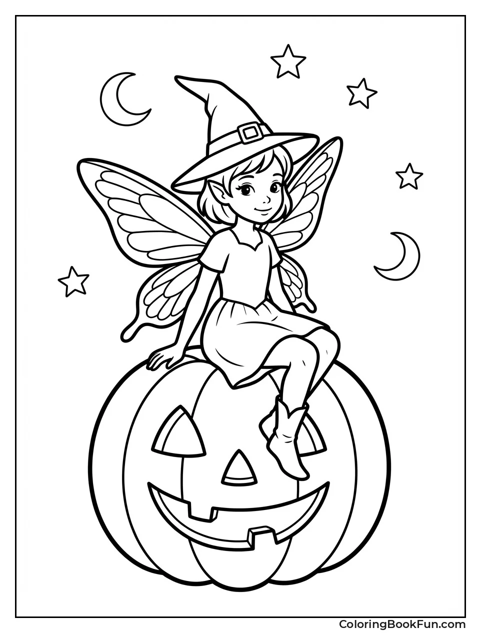 Fairy on Halloween Pumpkin