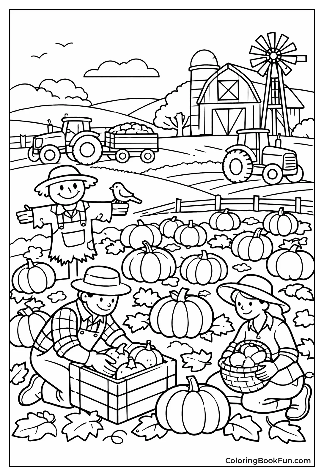 Pumpkin Patch with Scarecrow