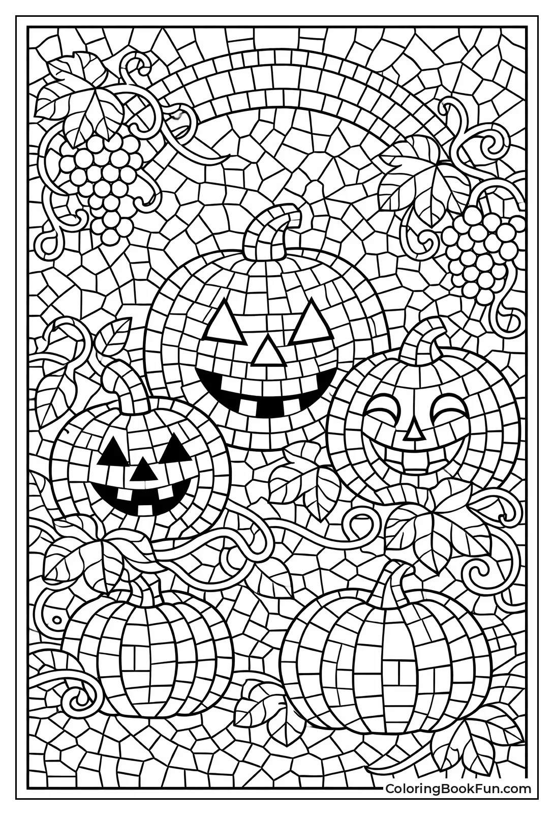 Pumpkin Patch Jack-o-Lantern Mosaic