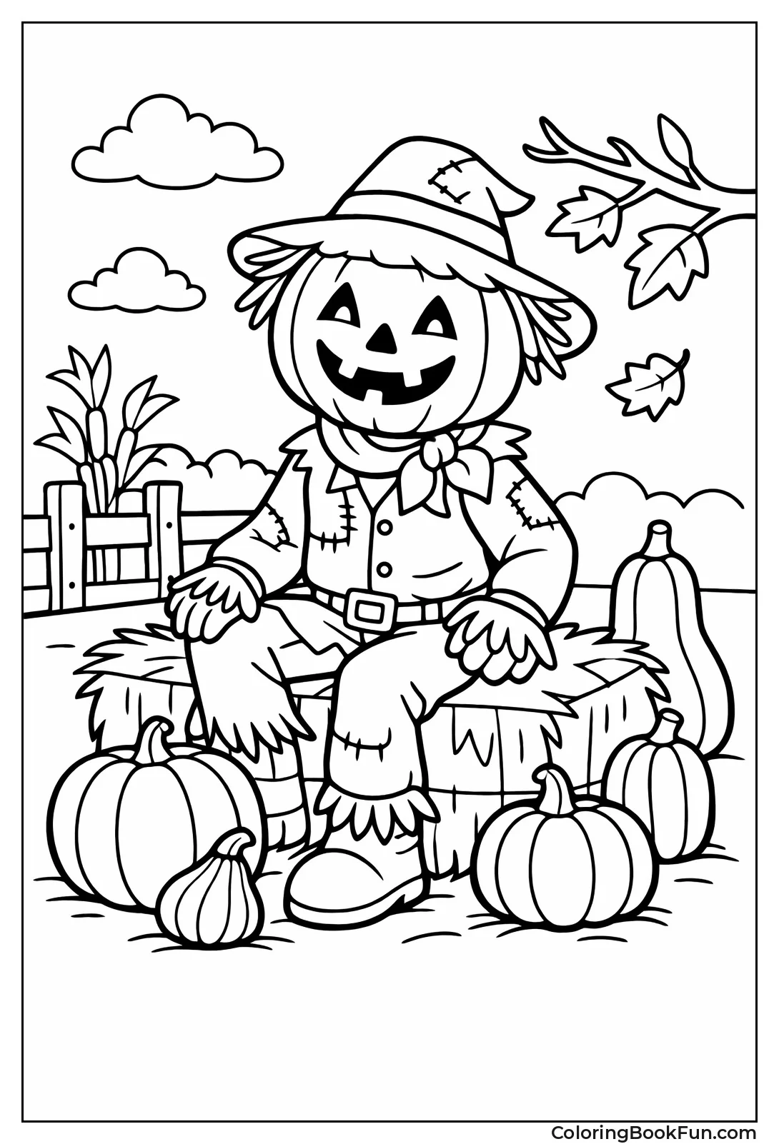 Scarecrow with Pumpkin Head