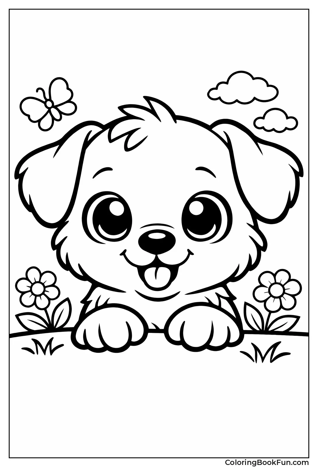 Closeup Puppy Face with Big Eyes