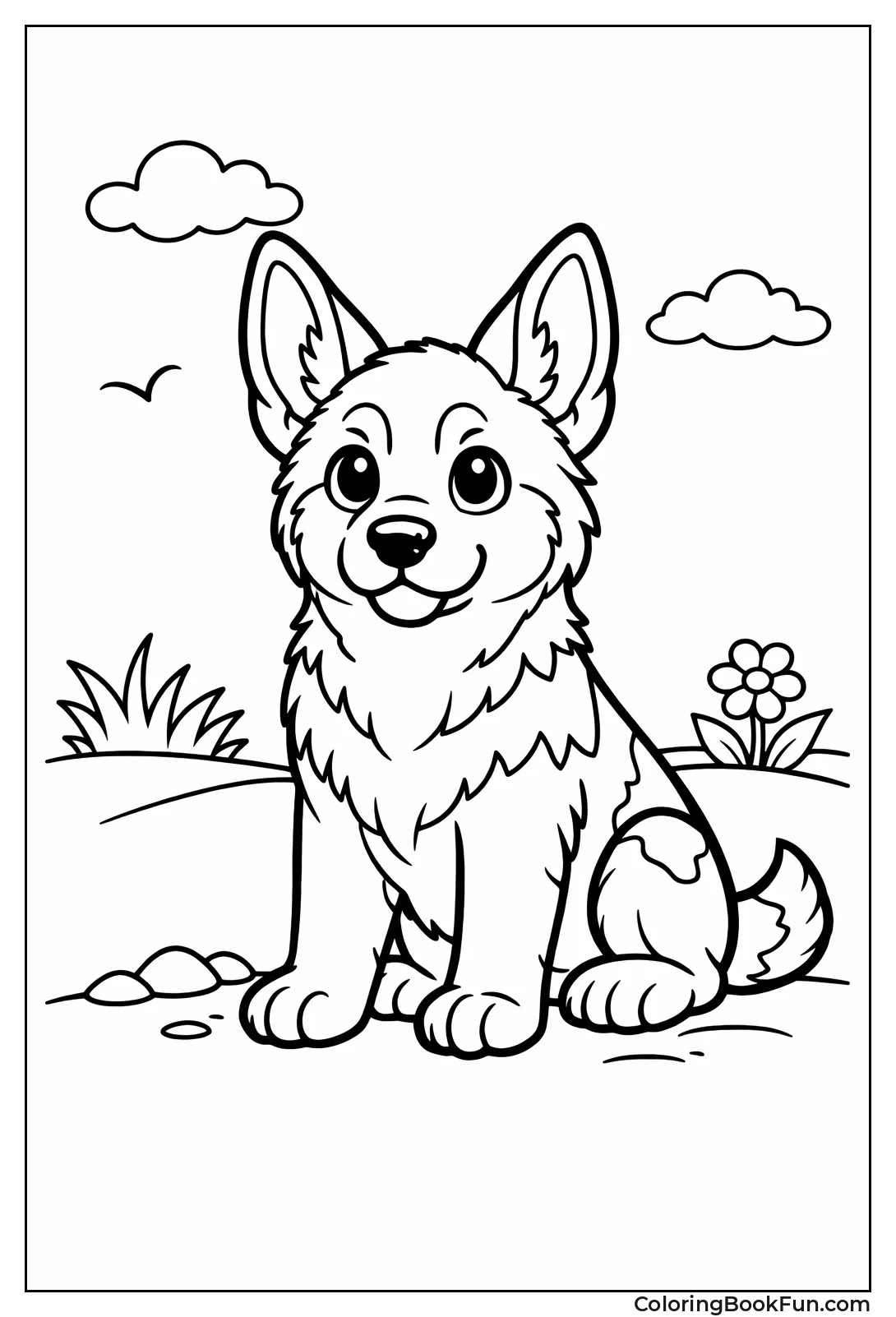 German Shepherd Puppy on Guard