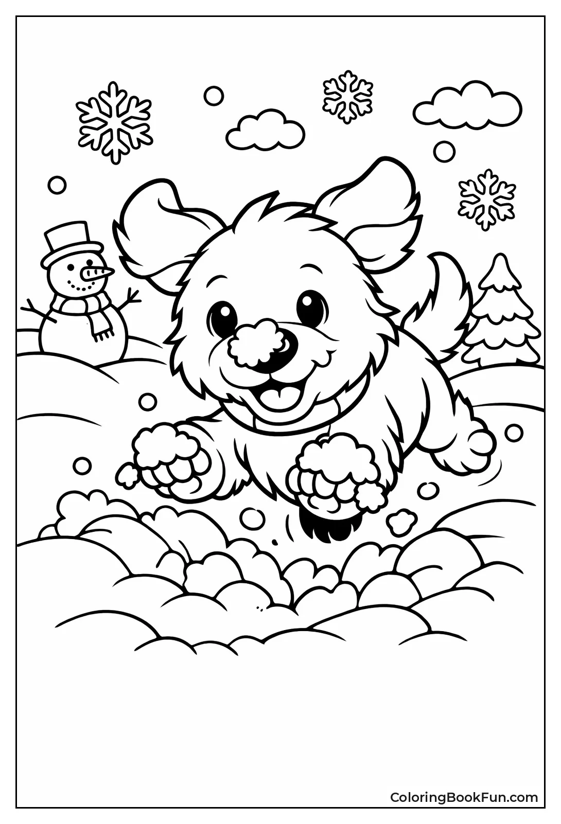 Puppy Jumping in Snow