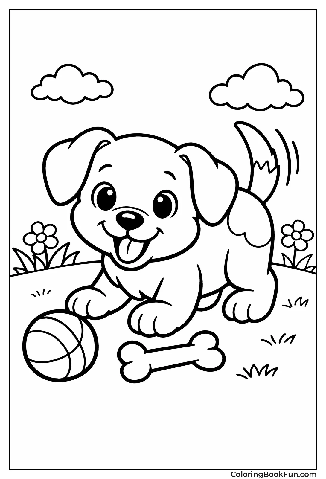 Playful Puppy with Wagging Tail