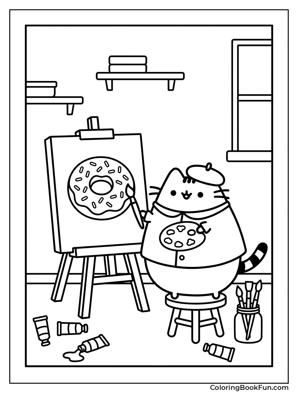 Pusheen Painting Donut