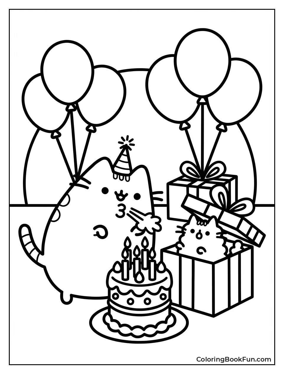 Pusheen Blowing Candles