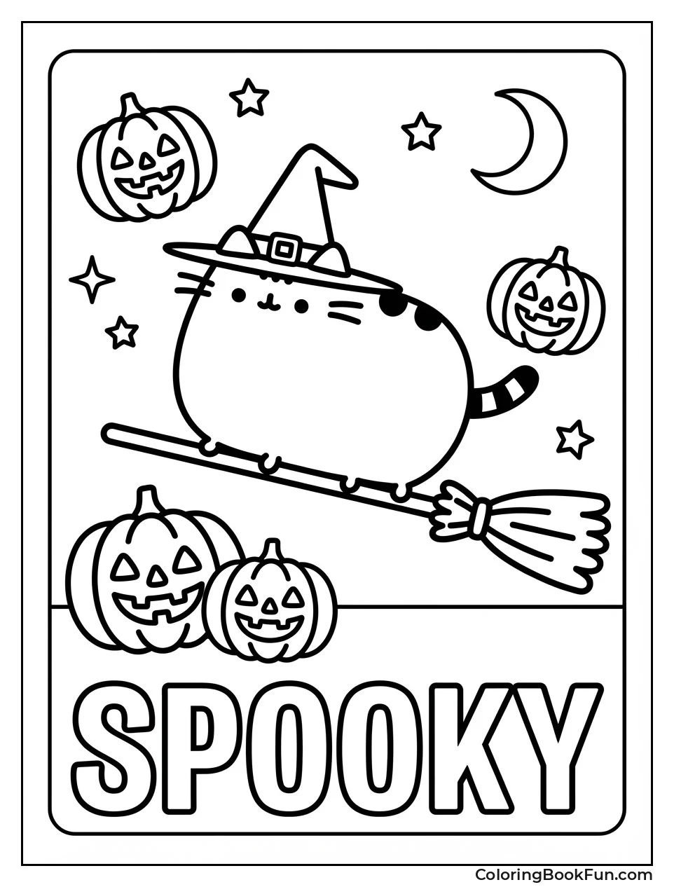 Witch Pusheen Flying Broom